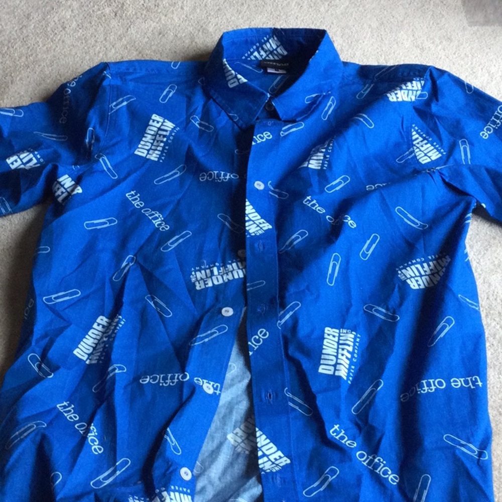The Office Dunder Mifflin short sleeve button down shirt